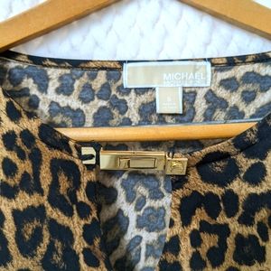 NWOT Michael Kors Cheetah Print Shirt Women's Size Small
